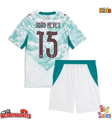 Portugal Joao Neves #15 Replica Away Stadium Kit for Kids World Cup 2026 Short Sleeve (+ pants)